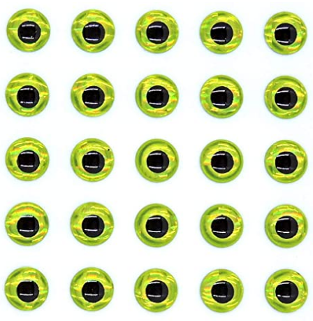 1/4 Inch Stick-on Eyes - Chartreuse (25-Pack)