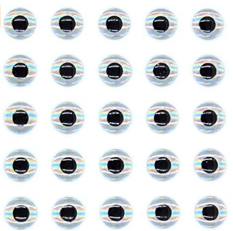1/4 Inch Stick-on Eyes - Silver (25-Pack)