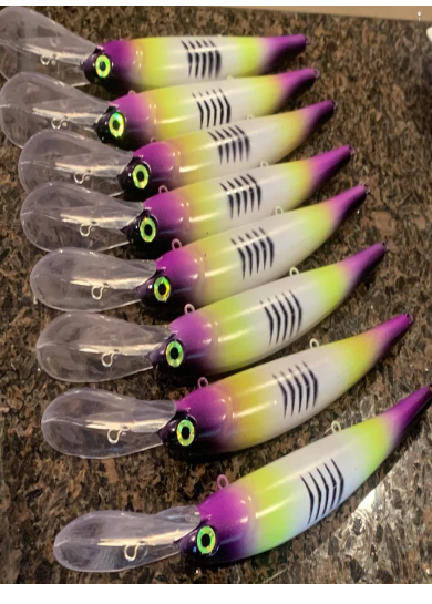 1st attempt at painting jerkbait lure blanks. 