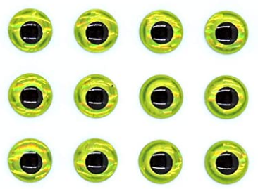 1/4 Inch Stick-on Eyes - Chartreuse (12-Pack)