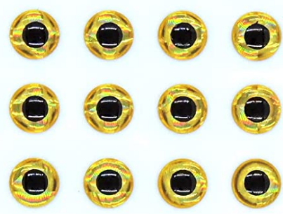 1/4 Inch Stick-on Eyes - Gold  (12-Pack)