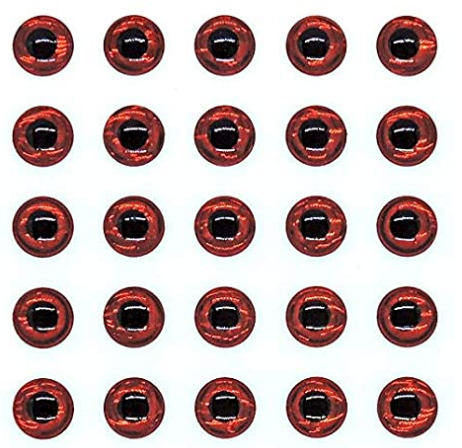 1/5 Inch (5mm) Stick-on Eyes - Red (25-Pack)