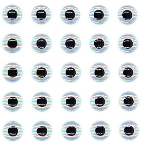 1/5 Inch (5mm) Stick-on Eyes - Silver (25-Pack)